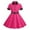Hot Pink, variant on Mikilon Girls' Elastic Waist Sports Dress Size 3-7 Years Patchwork Color Short Sleeve Turn Down Collar Dress Button up Dress