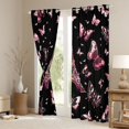thumbnail image 3 of jejeloiu Cartoon Butterflies Curtains Pack of 2 (42x84 Each),Paris Eiffel Tower Curtains Blackout,Pink Black Bedroom Curtains For Girls Kids,Luxury Bedroom Decor, 3 of 6