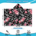thumbnail image 2 of Pioneer Flower Floral Print Pattern Hooded Bath Towel，60"x35" for Ages 3 To 12 Kids, Quick Dry Lightweight Soft Microfiber Hood Beach Towel Cover Up for Kids, 2 of 7