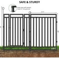 thumbnail image 2 of Petorldog Decorative Garden Fence Metal Dog Fence Outdoor for Yard, 91ft (L) x 40in (H), 35 Panels + 5 Gates, No Dig Fence for Patio | Black-Silver, 2 of 6