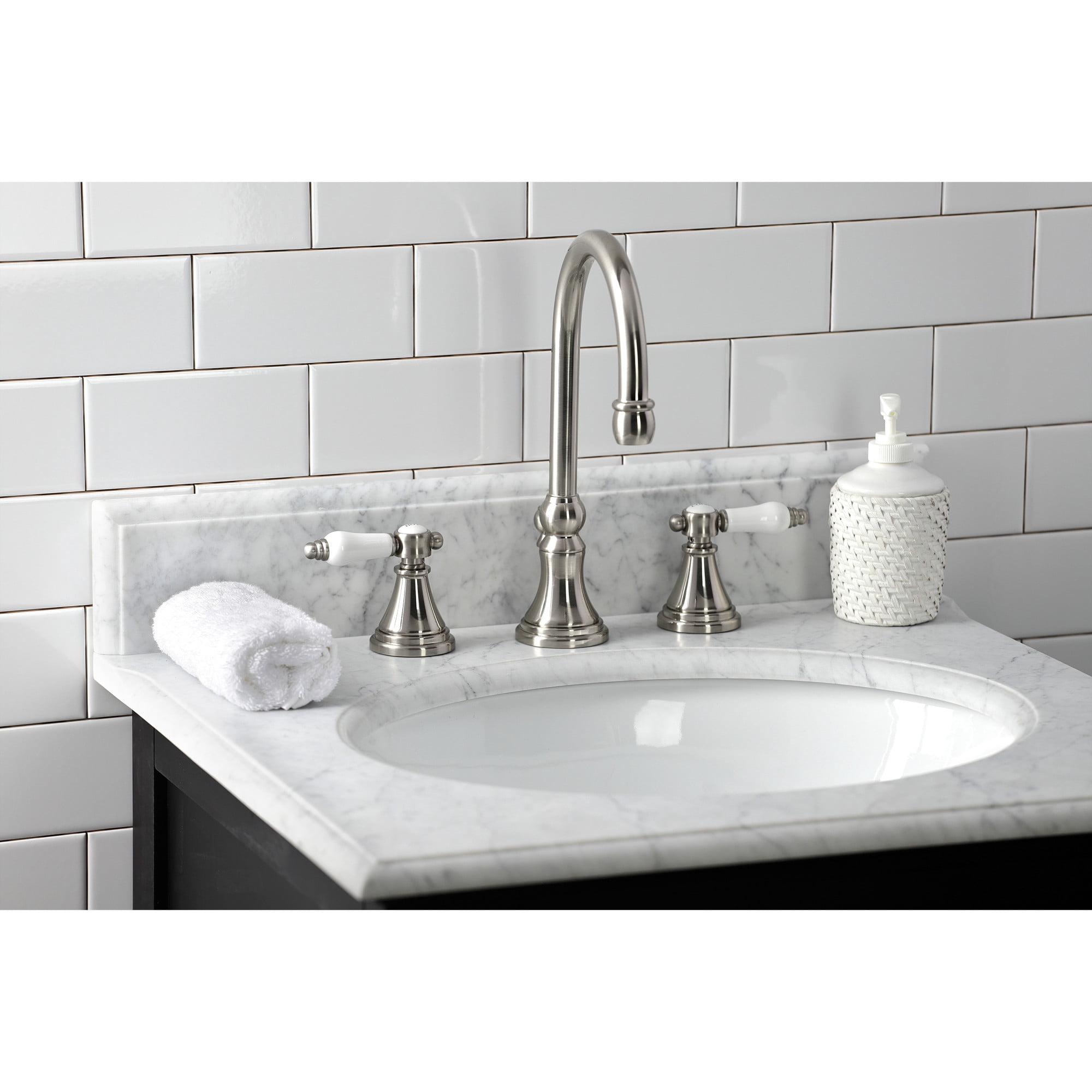 Kingston Brass KS2988BPL Bel-Air Widespread Bathroom Faucet with Brass Pop-Up, Brushed Nickel