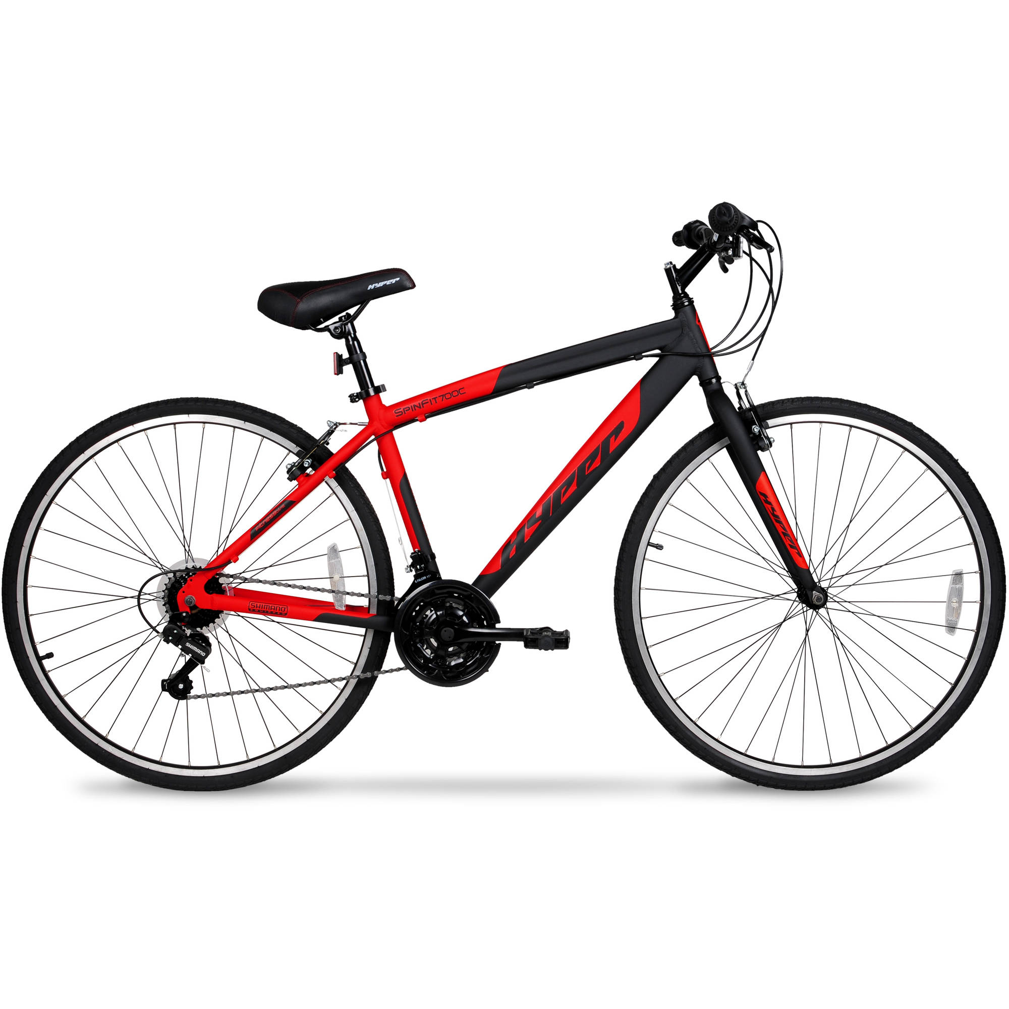 Hyper Bicycle 700c Men's Spin Fit Hybrid Bike, Black and Red - image 2 of 7