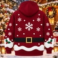 thumbnail image 5 of CAIVO Men Women Unisex Christmas Pet Pouch Hoodie Snowman Sweatshirt with Pocket for Dogs Cats With Zipper Pockets For Holiday Party Tops, 5 of 6
