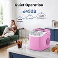 thumbnail image 4 of Simzlife Portable Ice Maker Countertop, 26 lbs/24H, 9 Bullet-Shaped Ice in 6 Min, Self-Cleaning Portable Ice Maker for Kitchen, Home, Office, RV, Pink, 4 of 11
