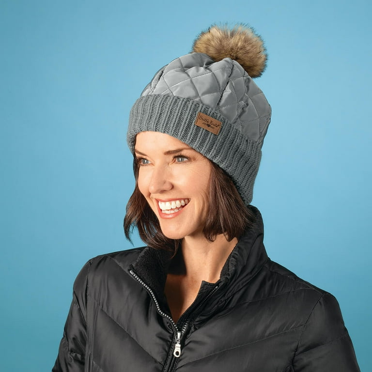 Britt's Knits Quilted Puff Hat with Pom (Women's)