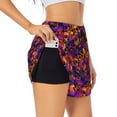 thumbnail image 3 of Lsque Skull Printed Women's Running Shorts with Liner Pockets,Elastic Quick Dry Workout Athletic Gym Yoga Shorts,Womens High Waist Shorts-Large, 3 of 9
