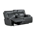 thumbnail image 3 of New Classic Furniture Titan Faux Leather Console Loveseat in Gray, 3 of 10