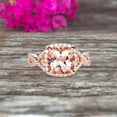 thumbnail image 2 of Staggering Looking 2.30 Carat 7mm Cushion Cut Morganite Engagement Ring 10k Rose Gold Halo Wedding Ring Anniversary Promise Surprisingly Ring, 2 of 9