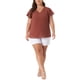 thumbnail image 2 of Blusa de verano para mujer de tallas grandes Agnes Orinda, con cuello en V, mangas acampanadas y puntos suizos, 3X caramelo, 2 of 6