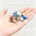 thumbnail image 4 of Mini Glass Flower Vase with Glass Bird Figurine,Bird Home Decor Handcrafted Blown Glass Decorative Set for Desk, Office, Gift, 4 of 7