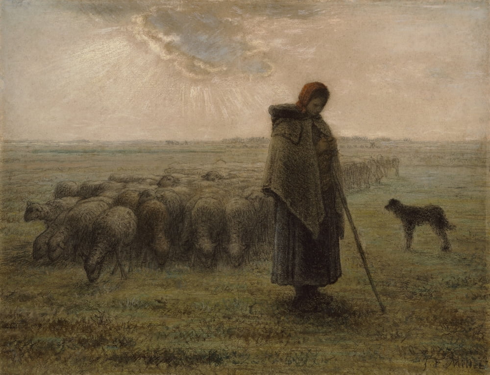 Shepherdess With He