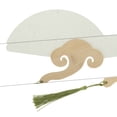 thumbnail image 3 of Unique Bargains 1 Pcs Portable Double-Sided Short Handle Round-Shaped Folding Fan for Wedding Xuan Paper Bamboo Light Gray, White [Double-Sided Short Handle Round-Shaped Paper], 3 of 5
