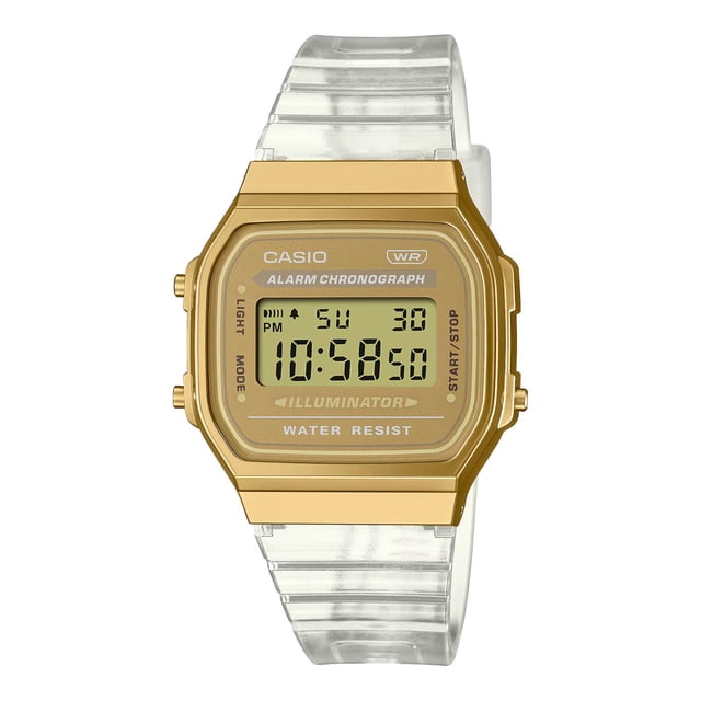 Reloj CASIO A168XESG-9AVT Vintage-Dorado 37 mm Resistencia al agua Cuadrada Resina