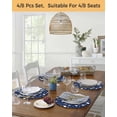 thumbnail image 5 of 13 Inch Round Placemats Set of 6, Navy Blue Christmas Non Slip Heat Insulation PP Table Mats, Xmas Trees Snowflake Winter Botanical Washable Place Mats for Kitchen Dining Party Table Decor, 5 of 7