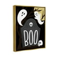 thumbnail image 3 of Stupell Industries Boo Haunted Night Gravestone Graphic Art Metallic Gold Floating Framed Canvas Print Wall Art, Design by Hey Bre! Creative Studio, 3 of 6