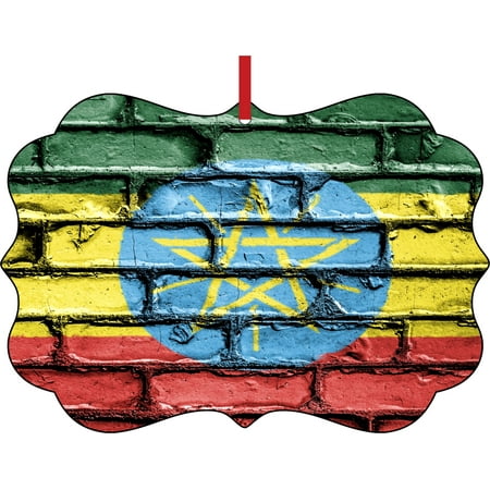 Ethiopia Flag Waving Ethiopian Flag Double Sided Elegant