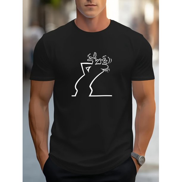 Camiseta con estampado divertido: suave, transpirable y cómoda para todas las estaciones. Corte regular, ligeramente elástica y tejido de punto. Camisetas informales.