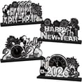 thumbnail image 1 of Decoraciones de Mesa CHYAGCLT 2026 Feliz Año Nuevo Negro Plata, 1 of 8