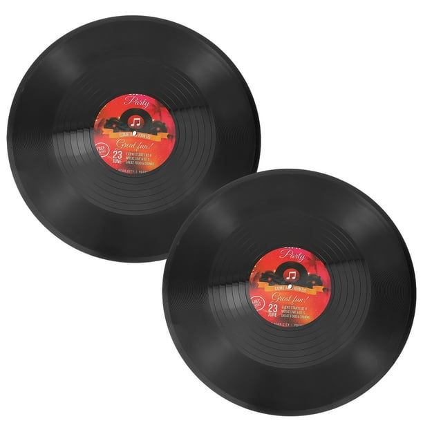 2 discos de vinilo vintage estilo retro, adornos decorativos de pared para bar.
