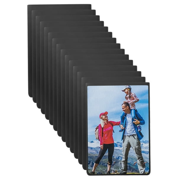 Uxcell Marcos de Fotos Magnéticos de 2.5 x 3.5 Pulgadas para Refrigerador, Negros, 15 Paquetes