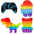 thumbnail image 1 of 4Pcs Push Bubble Sensory Pop Fidget It S, Autism Special Needs Stress Relief Silicone Pressure Relieving, Cheap Prime Dimple Simple Pretty Rainbow Licorne Unicorn Squeeze For Kids Adults (Purple), 1 of 6