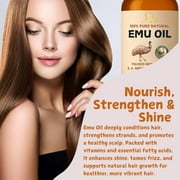 Emu Oil, 100% Pure Australian Emu Oil - Refined Natural Oil for Hair Growth, Anti-Aging Skin Moisturizer, Hydrating Face & Body Oil, Massage Oil for Scars & Dry Skin - Unscented, 4 fl oz Glass Bottle