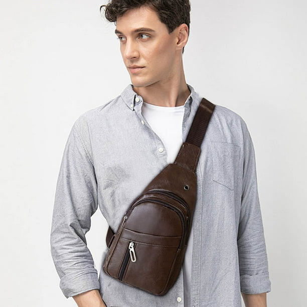 Mochila cruzada, bolso de pecho, mochila de senderismo, bolsa multiusos con correa, orificio para auriculares, plegable, portátil, nailon resistente, para viajes, para gimnasio,topliu