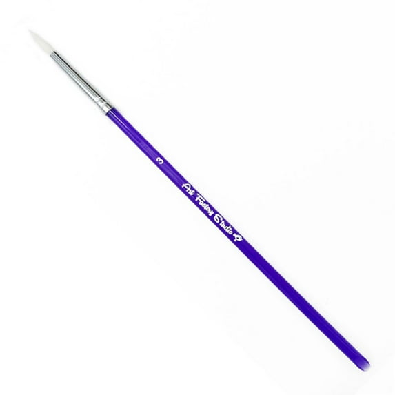 Art Factory Studio Face Painting Brush - Round #3, Professional Face Painting Brush, Purple Acrylic Handle, Synthetic Bristles, Nickel Plated Ferrule