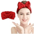 thumbnail image 4 of IDALL Headbands for Women Head Scarf Hydrotherapy Headband 1 Piece Bow Hairband Women's Facial Makeup Headband Soft Coral Velvet Headband For Shower Face Wash Turban Bandanas for Women Red One Size, 4 of 7
