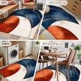 thumbnail image 6 of 3x5Ft Area Rugs Navy Blue Burnt Orange Non-Skid Rubber Backing Large Rectangle Rugs - Living Room Bedroom Home Office, Modern Boho Art Geometric Indoor Floor Mat Carpets Washable Rug, 6 of 9