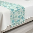 thumbnail image 2 of Succulent Bed Runner, Continuous Cold Toned Pattern of Exotic Plants, Decorative Accent Bedding Scarf for Hotels Homes and Guestrooms, Twin, Mint Green Cadet Blue, by Ambesonne, 2 of 2