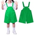 thumbnail image 4 of ZLBDYG Girls Boys Overalls Shorts Adjustable Strap Shortall Loose Casual Preppy Romper Summer Solid Pocket School 𝗨niform, 4 of 9