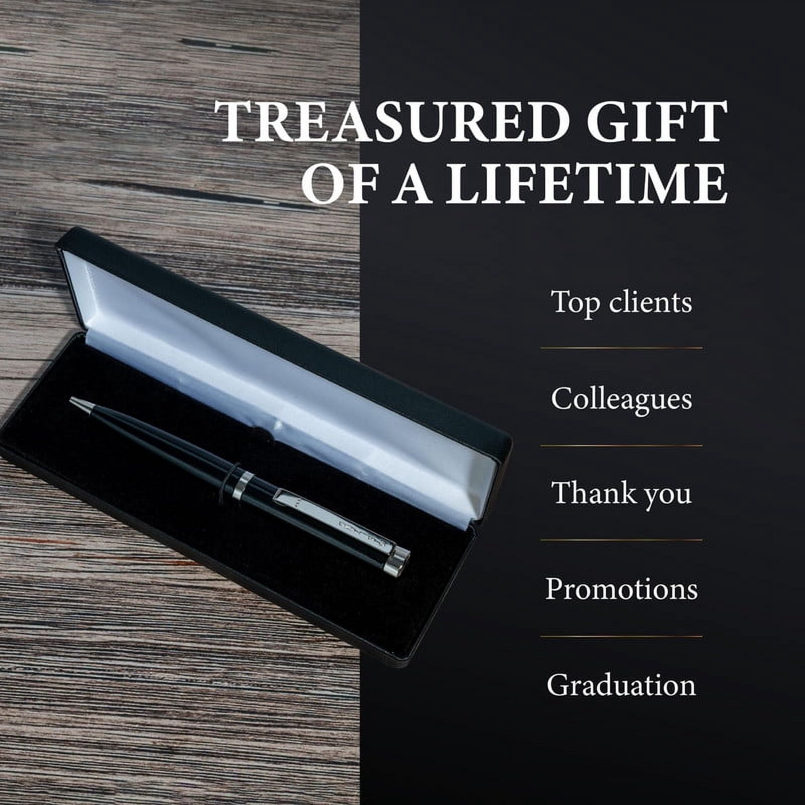 Garland Luxury Executive Twist Pen – Made in USA - Heirloom Quality All Brass Pen, Premium Gift Box, Executive Desk, Gifts, Clients, Graduates, Professionals, Refillable - Black with Gold Trim