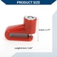 thumbnail image 4 of Candado de bicicleta portátil Unique Bargains, cable en anillo, candado antirrobo para bicicleta, candado de disco para rueda de motocicleta, aleación de aluminio, rojo, 1 pc, 4 of 6