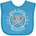 thumbnail image 3 of Inktastic Brain Cancer Awareness with Grey Ribbon and Butterfly Boys or Girls Baby Bib, 3 of 4