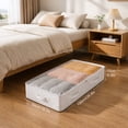 TSV 3pcs Under Bed Storage Containers with Clear PVC Top, Foldable ...