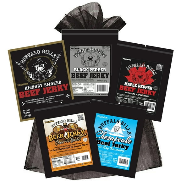 Buffalo Bills 5-ct Assorted Premium Beef Jerky Sampler – Five 2.6oz Packs