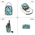 thumbnail image 3 of FORMRS Crossbody Bag for Women Quilted Travel Shoulder Cell Phone Purse with Chain Strap Handbag, Blue Geometric Pattern, 3 of 7