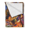thumbnail image 2 of Fantasy Soft Flannel Fleece Throw Blanket, Vivid Colored Dreamy Environment with Water in Bedrocks Spring Scene Print, Cozy Plush for Indoor and Outdoor Use, 70" x 90", Tan Orange, by Ambesonne, 2 of 5