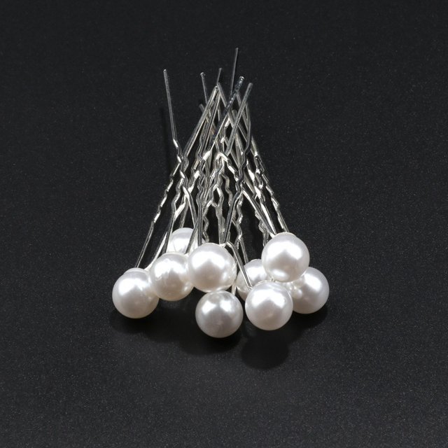 Horquilla de pelo con perlas de imitación de tamaño europeo y americano, pinza en forma de U para recogido, tocado de novia, horquilla para peinar el cabello