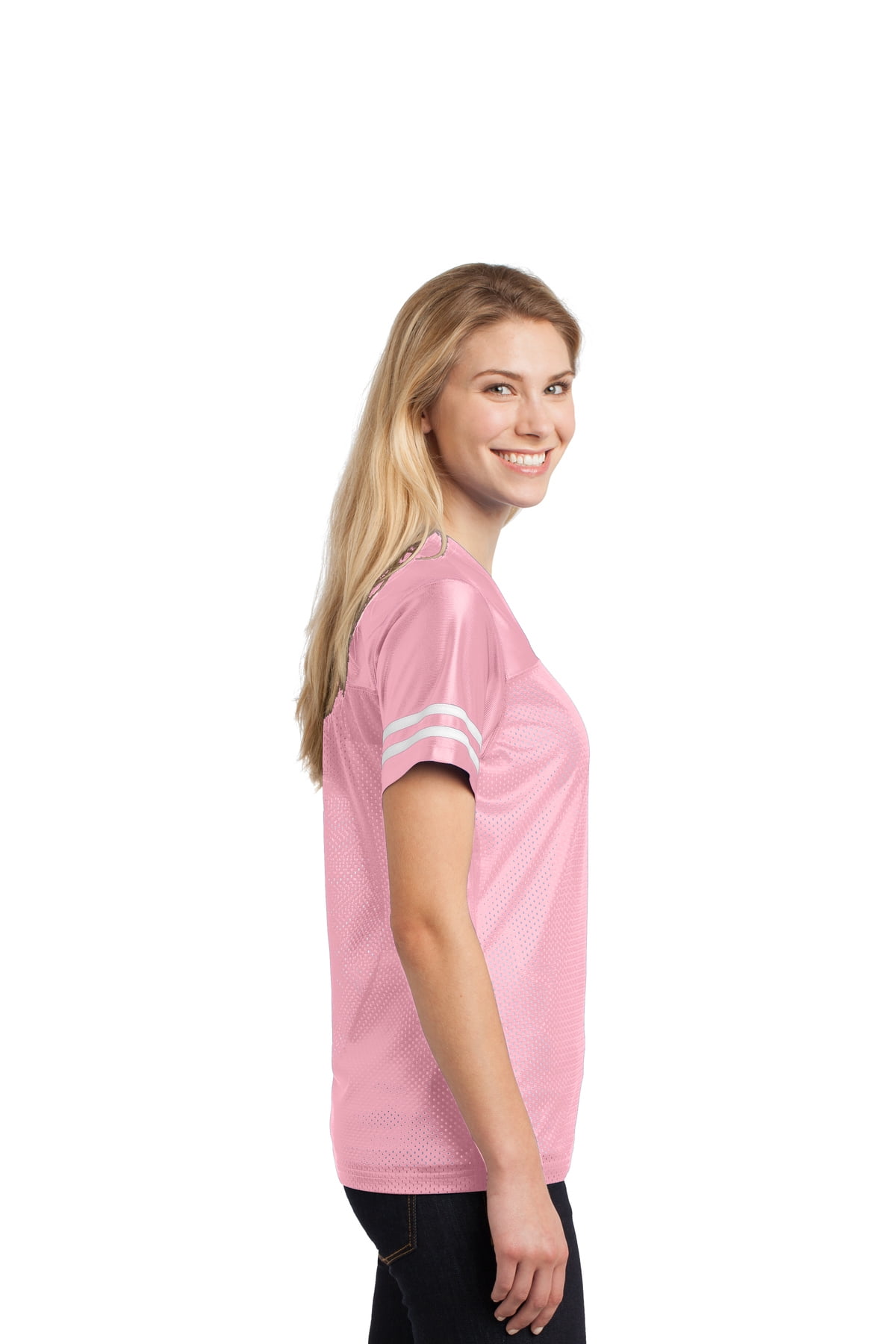 Ladies Football Replica Jersey Color Light Pink/White X-Large Size 