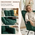 thumbnail image 4 of Ouyessir Rocking Chair with Foot Rest,Teddy Upholstered Glider Chair with High Back Side Pocket Accent Rocker Arm Chair for Living Room Bedroom Office,Green, 4 of 9
