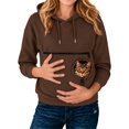 thumbnail image 4 of Pet Pouch Hoodie Long Sleeve Kitten Puppy Holder Carrier Sweatshirt for Women Pet Pocket Hoodie, Thermal, Pullover, Comfy, Home, Lounging, Walking, Gift QURATI, 4 of 6