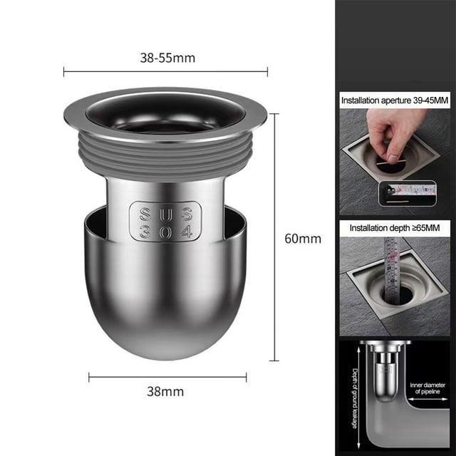 WinWay Drain Anti-Odeur en Acier Inoxydable 304 Contrôle Avancé Prévention du Reflux Composants Détachables Performance Durable