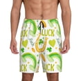 thumbnail image 1 of Balery St Patrick's Day1 Pantalones cortos de pijama de punto de algodón para hombre con cinturilla y bolsillos-3X-Large, 1 of 6