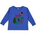 thumbnail image 3 of Inktastic Santa is Promoting Me to Big Sister Green Plaid Tree Girls Long Sleeve Toddler T-Shirt, 3 of 5