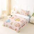 thumbnail image 5 of jejeloiu Cute Cartoon Fish Twin Sheets For Girls,Pastel Underwater Coral Bedding,Pink Blue Yellow,3 Pieces,1 Fitted Sheet and 1 Pillowcase, 5 of 6