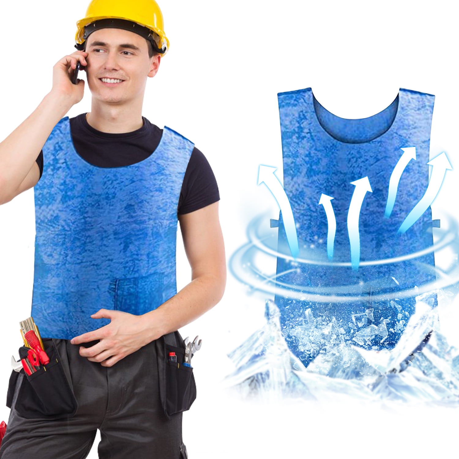 Evaporative Cooling Vest for Men Women Water Activated Ice Cold Vest