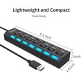 thumbnail image 4 of USB Hub 7-Port USB 2.0 Hub with Individual LED lit Power Switches, 4 of 7