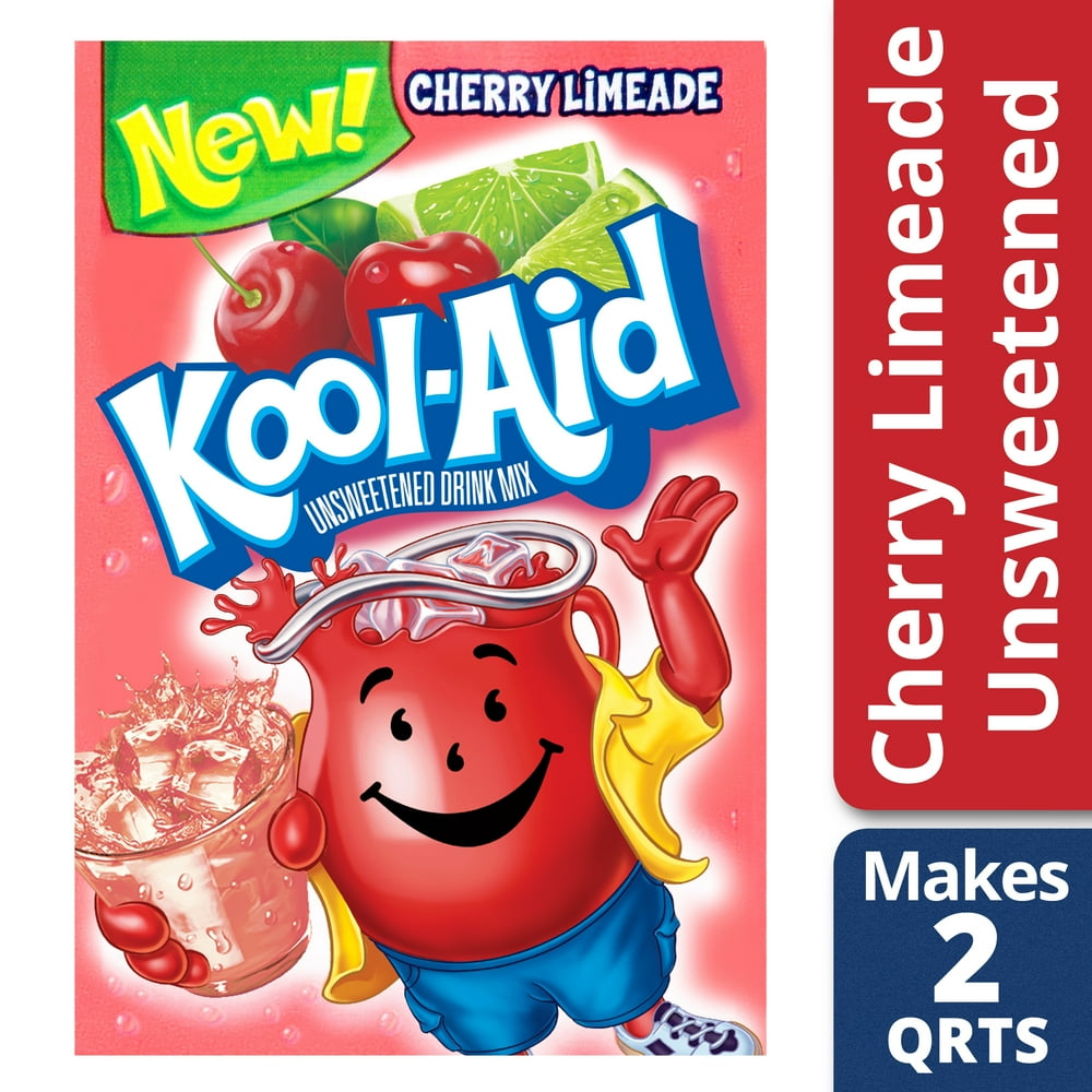 KoolAid Unsweetened Cherry Limeade Powdered Drink Mix, .16 oz Packet